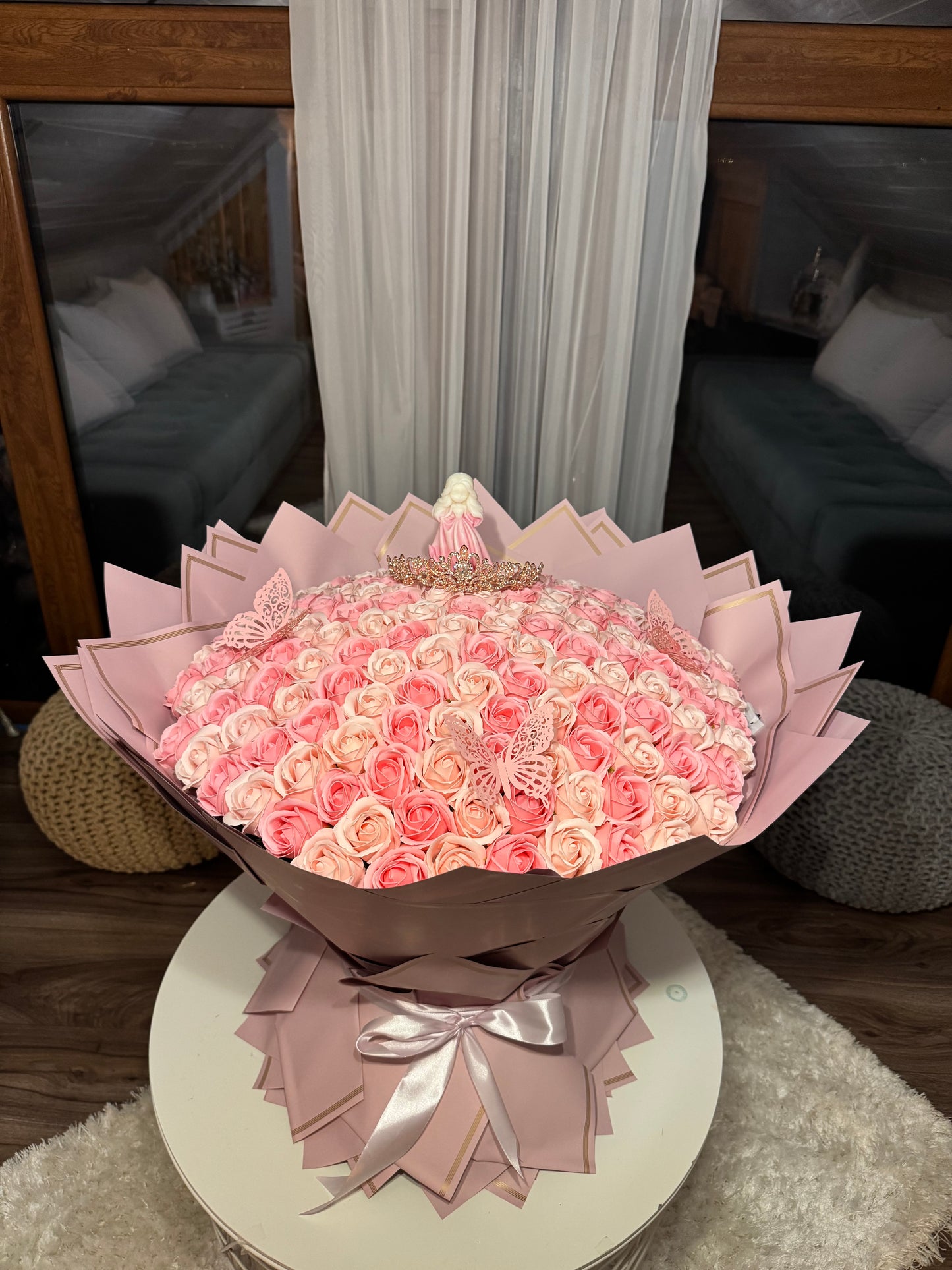 Buchet Prințesă 185 Trandafiri Roz